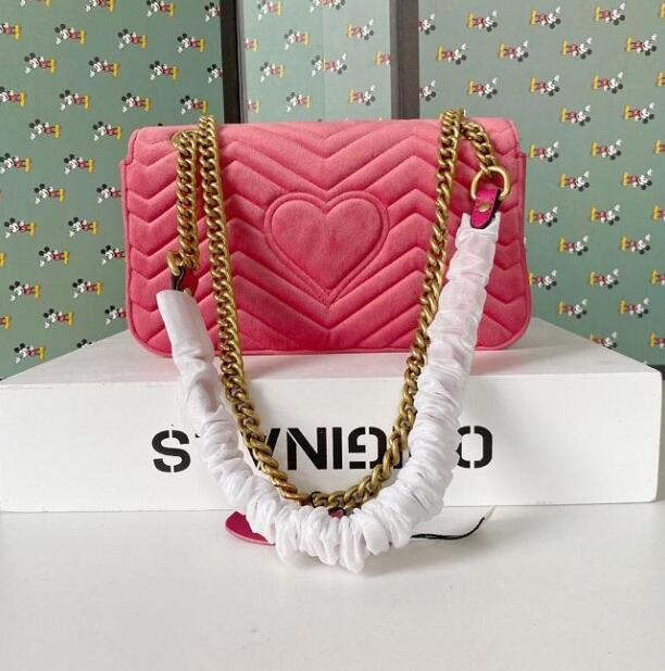 

Luxury Women Designers Bags Classic Flip Velvet Quilted Shoulder handBag Gold Chain Crossbody handBags Genuine Leather Messenger Bag Purse, Size :26x15x7cm