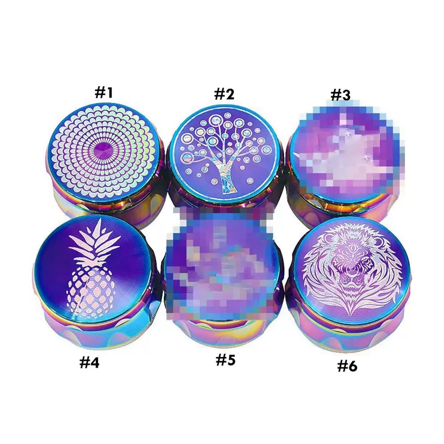 

Smoking Accessories Rainbow Pineapple Herb Grinder 6 Styles Aluminum Alloy Tobacco Grinders 53*40mm 4 Layers Metal Smoking Grinders