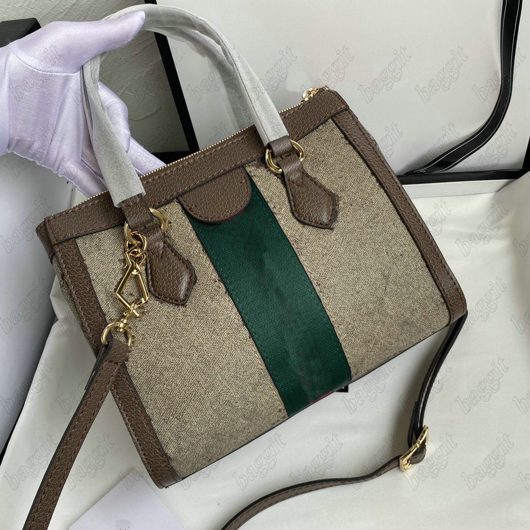 

Ophidia Small Medium Tote Handle Bag Beige Canvas Leather Italy Brand Green and red Web Stripe Designer Womens Handbag CrossBody Purse