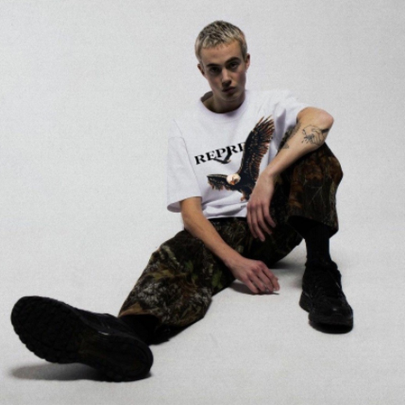 

REPRESENT 22ss spring and summer eagle slogan print retro old short-sleeved round neck T-shirt men and women, White