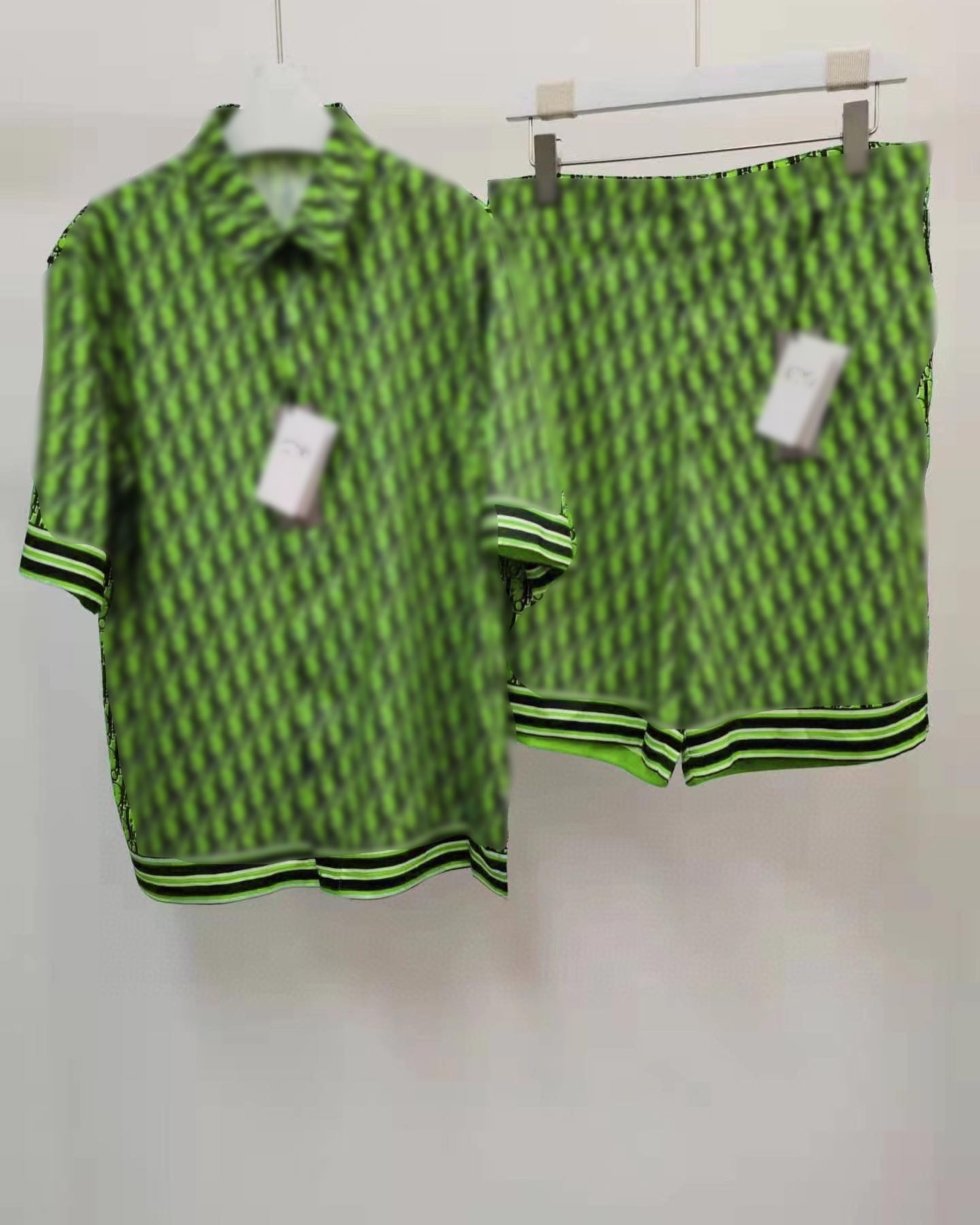 

2022 early summer 100% viscose t-shirt and shorts euro size, Green