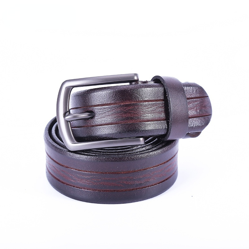 

2022 Top Quality genuine leather Classic luxury belt men's pin buckle fashion trouser waistband for boy size 105cm-125cm, Other