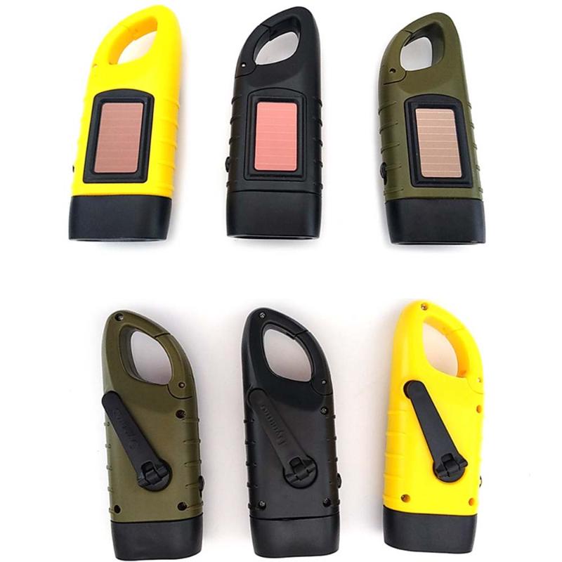 

Flashlights Torches Mini Emergency Hand Crank Dynamo Solar Rechargeable LED Torch Camping Powerful Lantern 2 Modes For Outdoors