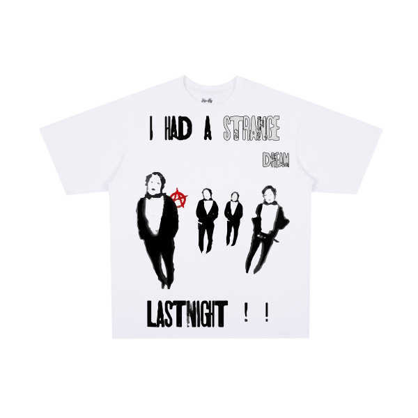 

Men's T-Shirts Vintage summer Vintage cyberpunk versatile new cotton printed heavyweight T-shirt short sleeve loose for men and women, White