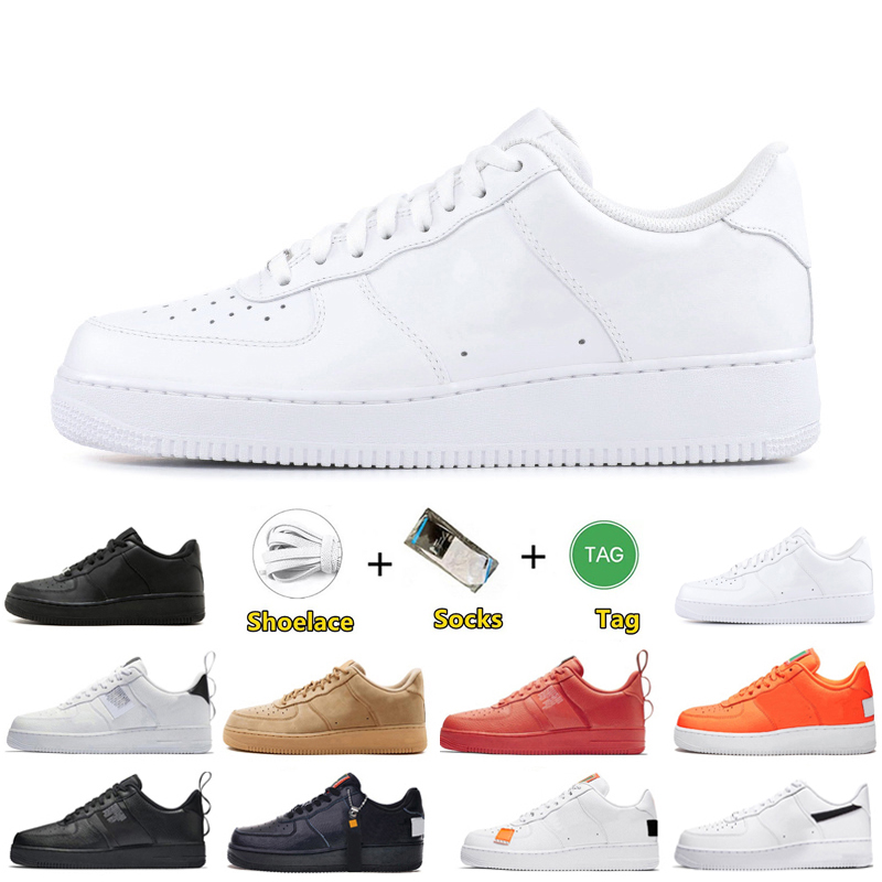 

OG 1 Low Men Running Shoes 1s Triple White Black Just orange wheat utility Volt Designer platform skateboard Sneaerks Women Mens Trainer Jogging Walking Shoe, Color#1