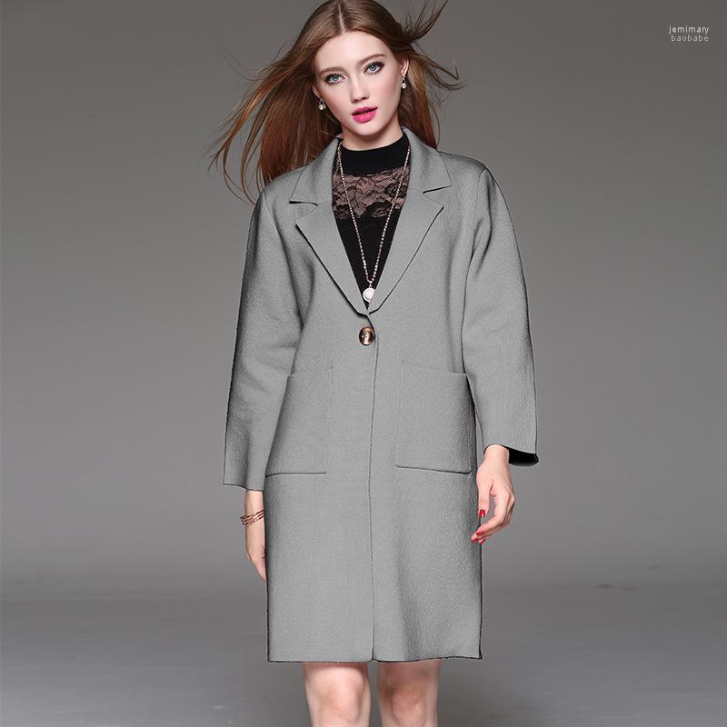 

Women's Sweaters Women 2022 Female Woolen Overcoat Outerwear Jemi22, Gray