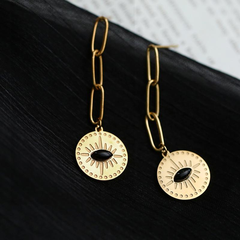 

Dangle & Chandelier Vintage Black Eyes Sun Round Stainless Steel Diamond Boho Pendant Stud Earrings Fashion Jewelry 2022 WholesaleDangle