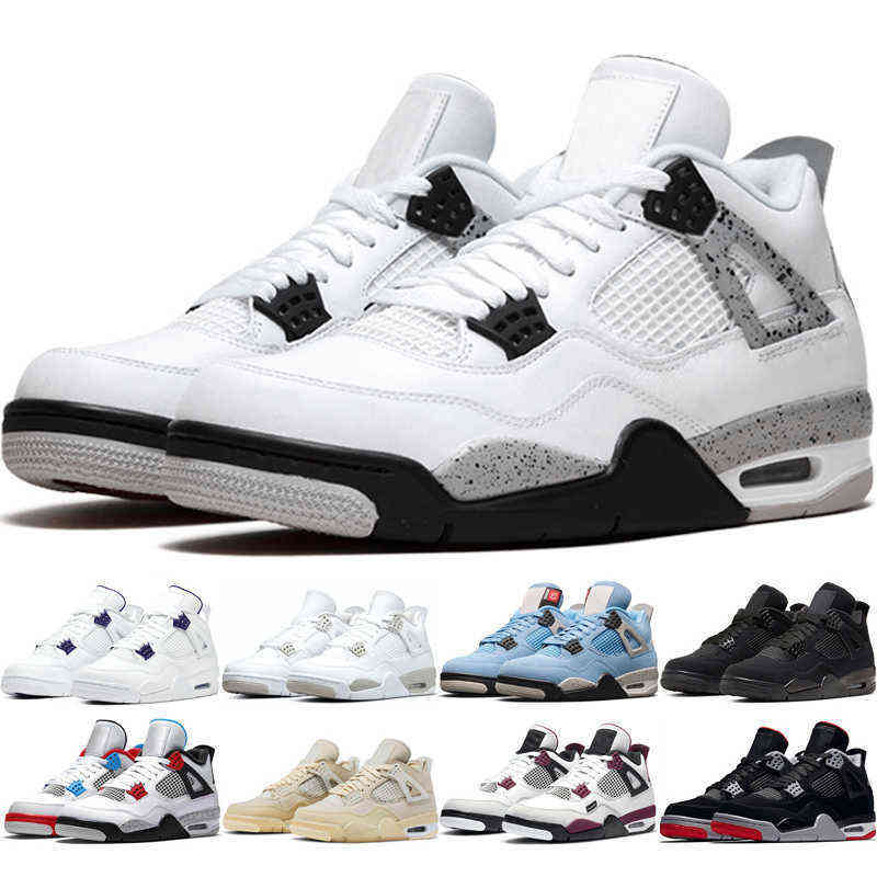 

mens 4 4s high sneakers basketball shoes Cement Customize Red Metallic Black cat Bred womens Outdoor Sports Sneaker Trainers, #13 color 2 40-47