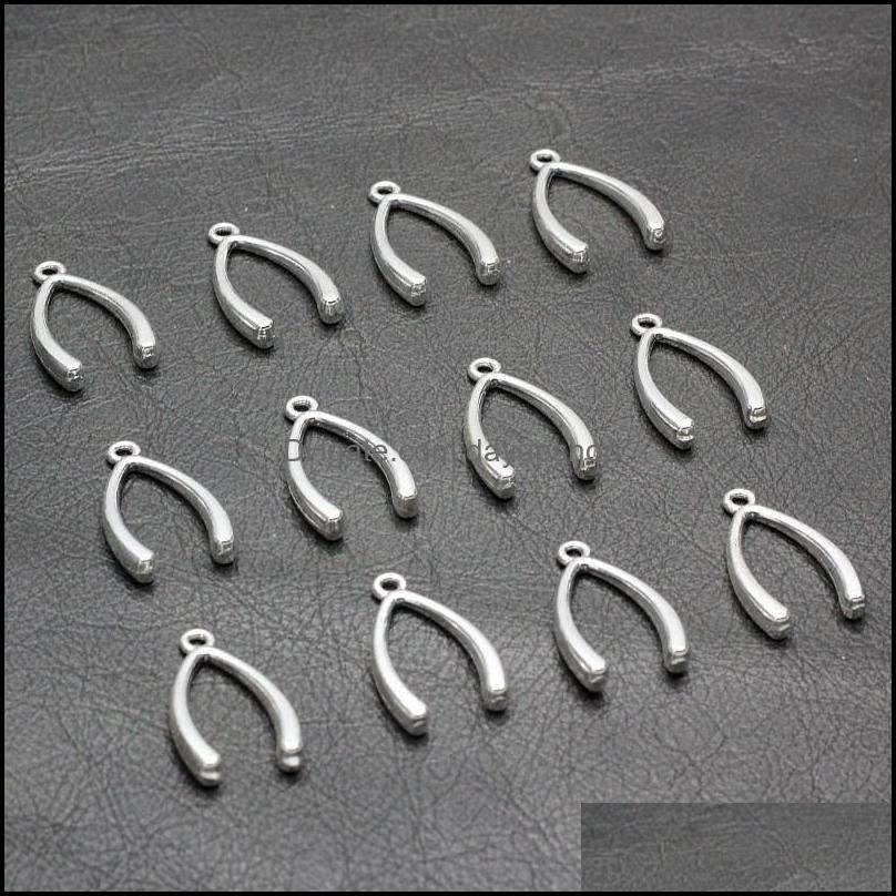 

Charms Jewelry Findings Components 100Pcs Tibetan Sier Wish Bone Pendant Gift For Making 24X14.5Mm Dh6Tr