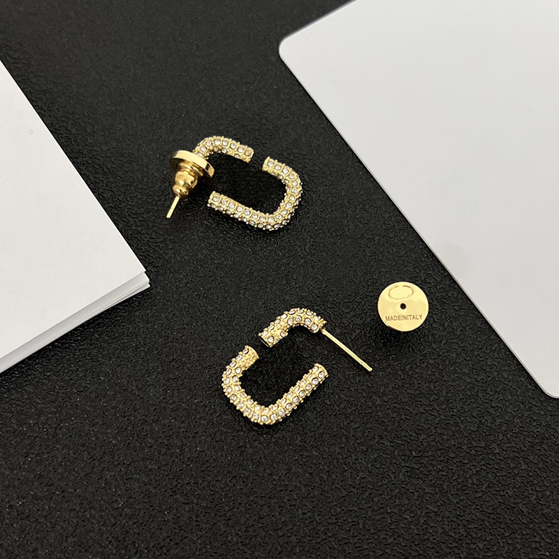 

Women Designer Hoop Earrings Stud Fashion Jewelry Womens Luxury Diamond Earring Gold Men hoops Earring Jewelrys Letter Ear Studs 2203301D