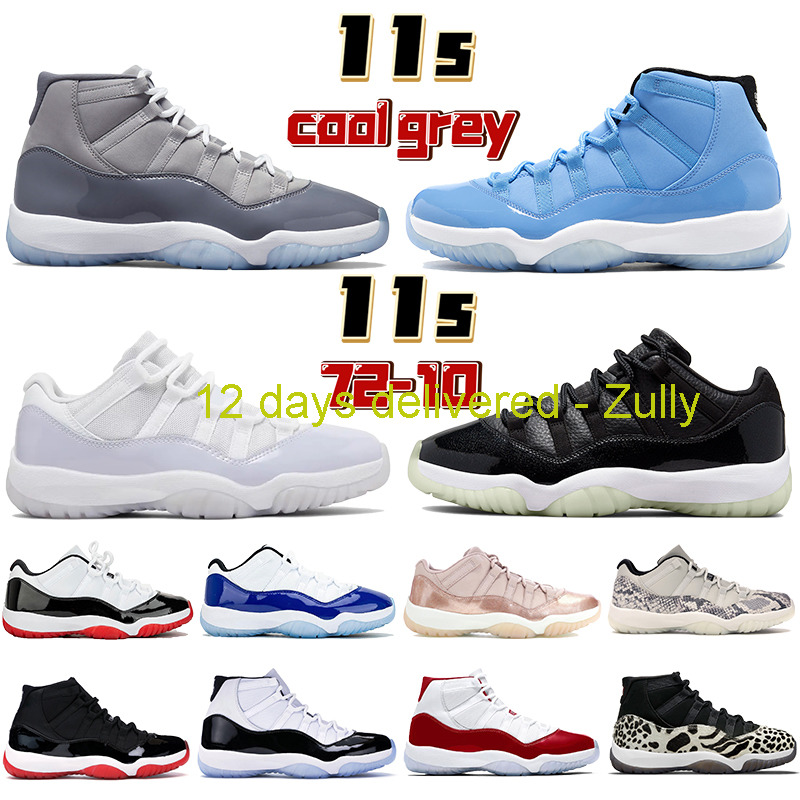 

with box 2 days ship Newset 11 11s cool grey 72-10 Basketball shoes Men Women sneakers 25th Anniversary cherry low pure violet legend blue Concord Bred citrus, 01 cool grey 2021