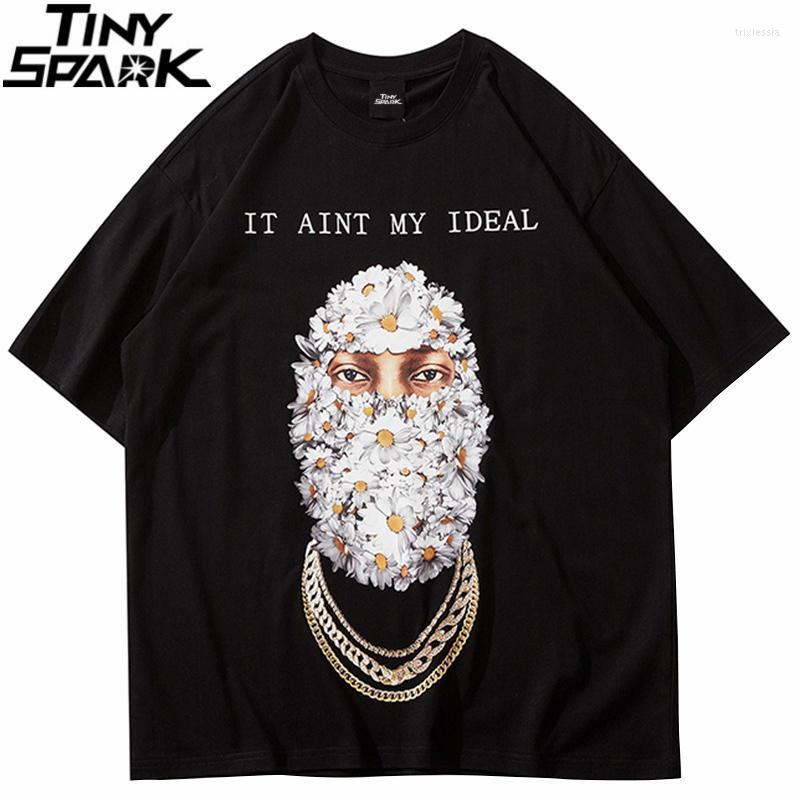 

Men's T-Shirts Streetwear Harajuku T-Shirt Man Flower Letter Print Tshirt 2022 Hip Hop Summer Short Sleeve Cotton Casual T Shirt Black White, A23328 gray