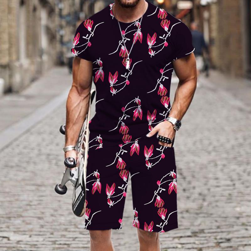 

Men's Tracksuits Men's T-shirt Set Fashion Harajuku 3D Printed Luxury Summer 2022 Outfit Beach O Neck Tops Street Funny Sportswear Casua, At4950jiaadk2371