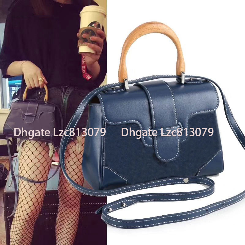 

lady Bags Designer Handbag Luxury GY Messenger Bag Wood Handle Tote Women Shoulder crossbody Bag Fashion Leather Letter Purse, Blue