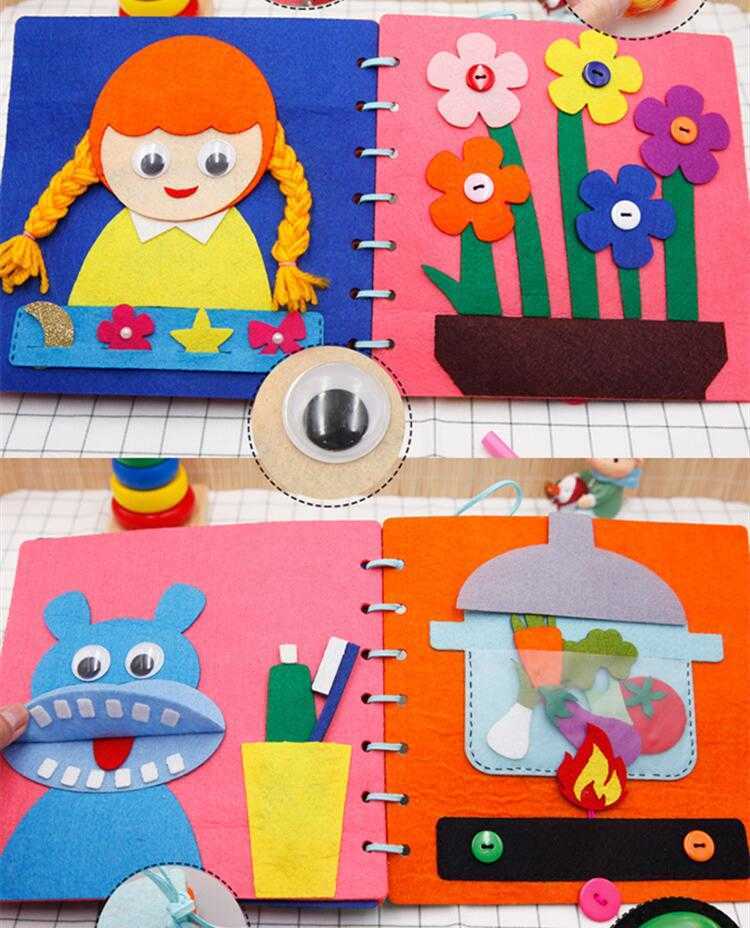 Toddler Montessori Toys DIY Craft Castle Rainbow Handmade Cloth 3D Stick Book Busy Board Baby Early Learning Education Basic Life-image-762744712