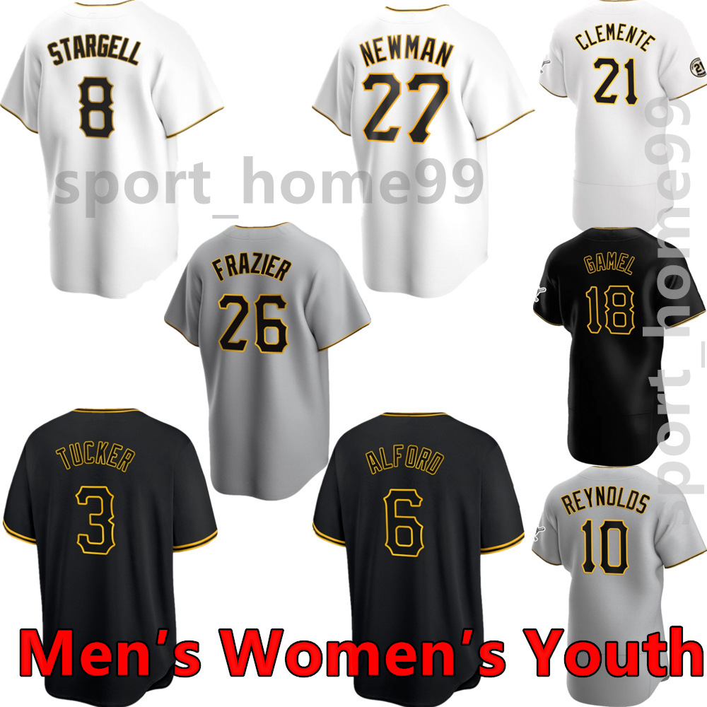 

21/22 Top New 13 KeBryan Hayes Jersey 21 Roberto Clemente 3 Cole Tucker 64 Diego Castillo 8 Willie Stargell 27 Kevin Newman Custom Men Women Youth Baseball Jerseys, Colour 7