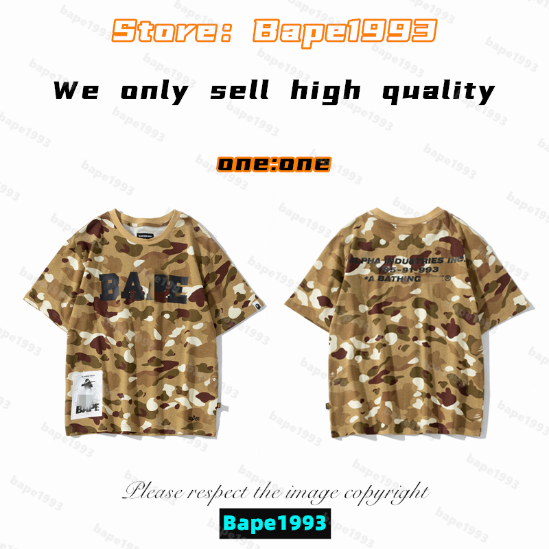 

High Quality Apes Mens T-Shirts Japan Shark ape head tshirts Galaxy spots luminous camo printing co-branded same style for men and women New designer t shirt B1993 T4-11, 1 button