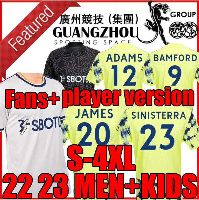

S-4XL 22 23 SUMMERVILLE BAMFORD Soccer Jerseys Adams Aaronson HARRISON away kit 2022 2023 Leeds Llorente Sinisterra JAMES football shirt Uniforms Men kids sets, 22 /23 home