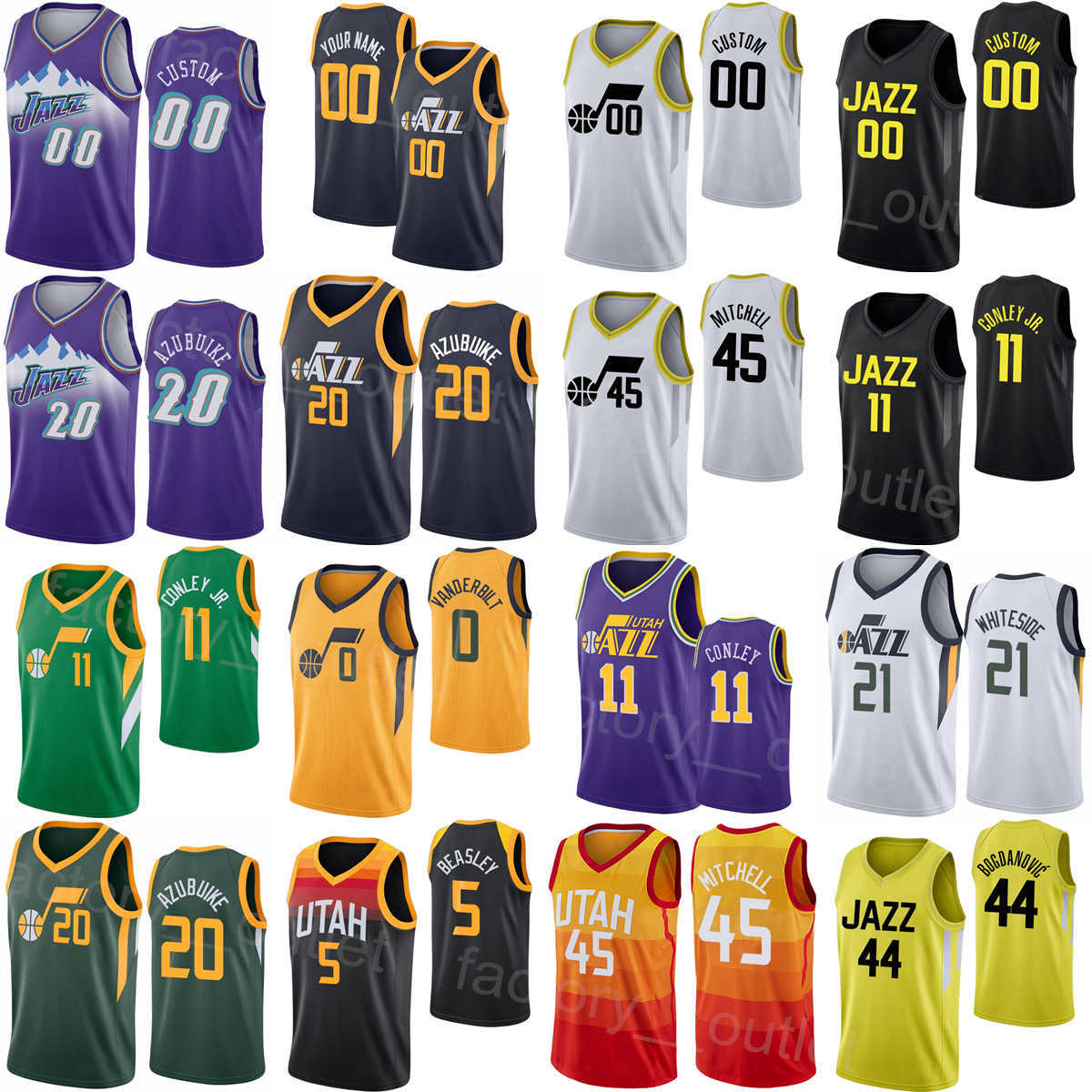 Icône de basket-ball gagnée Maillot Rudy Gay imprimé classique 8 Hassan Whiteside 21 Patrick Beverley 22 Malik Beasley 5 Jarred Vanderbilt 0 Walk