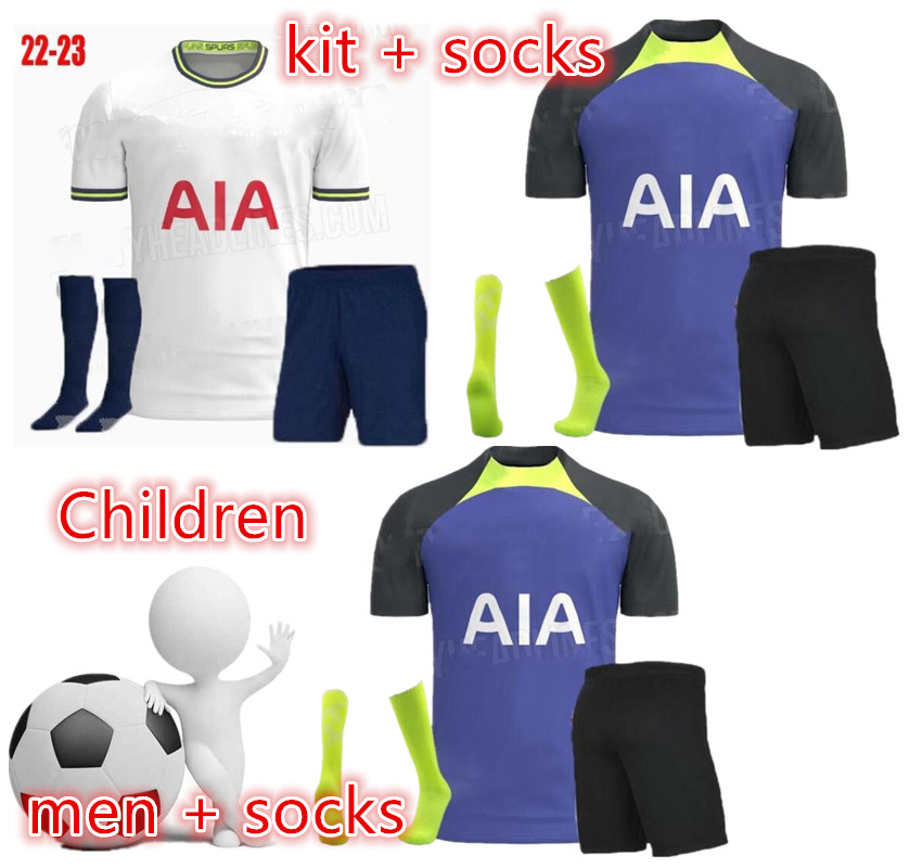 

kit socks 21 22 23 KANE SON KULUSEVSKI Soccer Jerseys HOJBJERG colorful Away 2021 2022 LUCAS DELE Third 3rd Tottenham Football kit shirt BRYAN kids full set adult