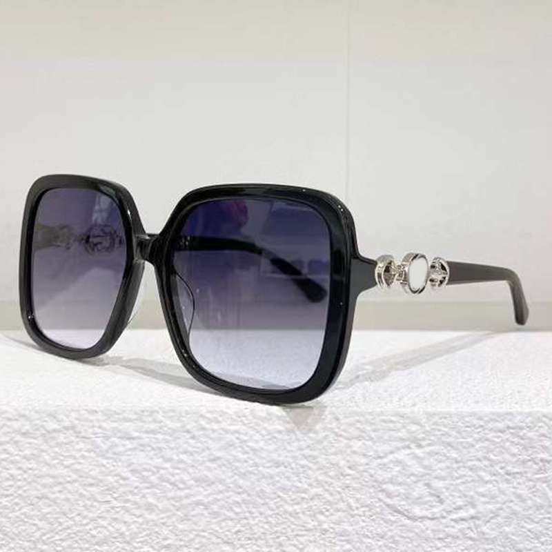 

high quality retro white sunglasses women's large frame square face thin g g Sunglasses versatile sunshade and UV400 protection