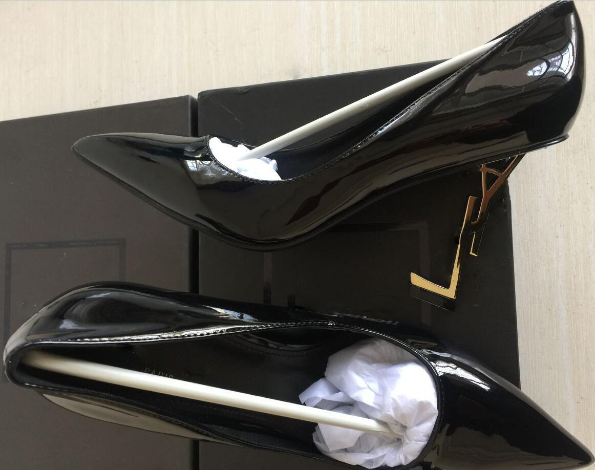 

With Box New Fashion Ladies High Heels Shoes Exquisite and Comfortable Strap Sandals Women Letters High Heel Short Boots Pumps Leather Material Wedding Shoes, 14#