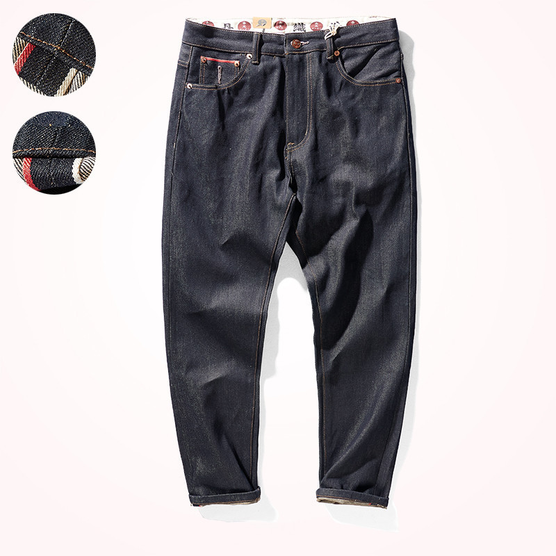 

Autumn Primary Color Denim Original Cattle Jeans Men's Trendy Retro Fit Height Weight Heavyweight Straight Pants, Picture1