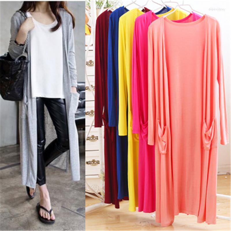

Women's Knits & Tees Women Spring Summer Modal Long Cardigan Ladies Solid Color Shawl Sleeve Casual Thin Coats Female Cotton Cardigans Depe2, Rose