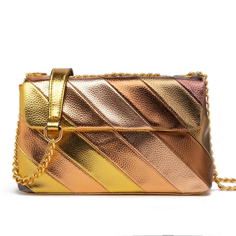 

Evening Bags Trendy Fasahion Stripe Chain Messenger Shoulder Bag For Female Niche Design High Quality Women Purse And Handbags Sac A MainEve