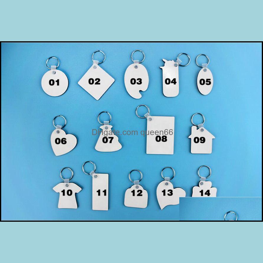 

Keychains Fashion Accessories For Sublimation Mdf Heart Round Love Key Chain Jewelry Thermal Transfer Printing Diy Blank Material Consumable