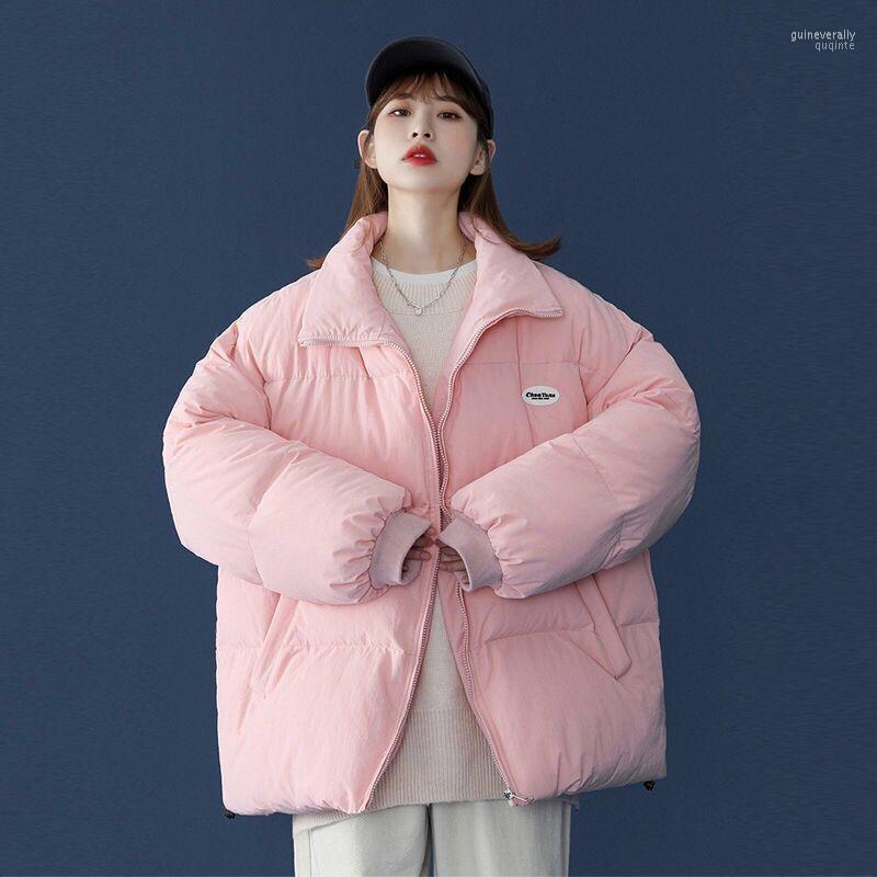 

Women's Down & Parkas Korean Version Short Women Jacket Loose Horizontal Zipper Pocket Winter Clothes Casual Plus Size Woman Guin22, Pink