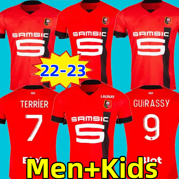 

2022 2023 Rennes Stade Rennais soccer Jerseys 22 23 SULEMANA TERRIER Guirassy Laborde DOKU TAIT BOURIGEAUD SANTAMARIA Maillots De Foot men Kids Kit Football Shirt, 22-23 home kids