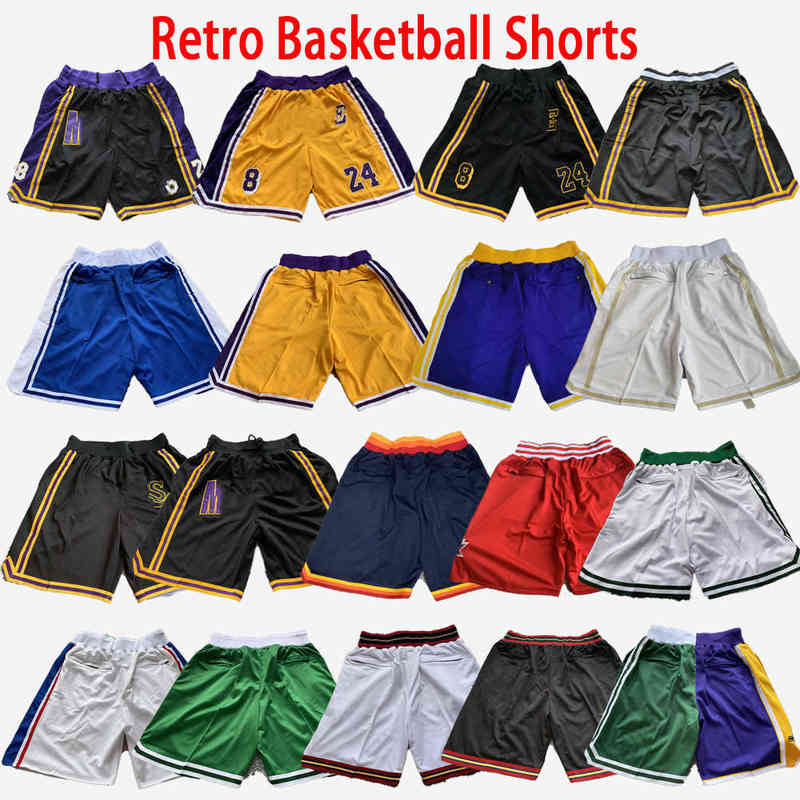 

49 Astros Basketball Shorts 76 Retro All Printed Star #24 #8 Team Print Short Sport Wear Pant with Pocket Vintage Classic Pants Top Quality