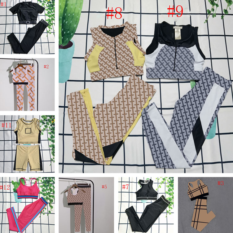 

Yoga Suits Designers Vest Leggings For Women Fashion Tracksuits Letter Printed Ladies Fitness Running Sports Wear, #8