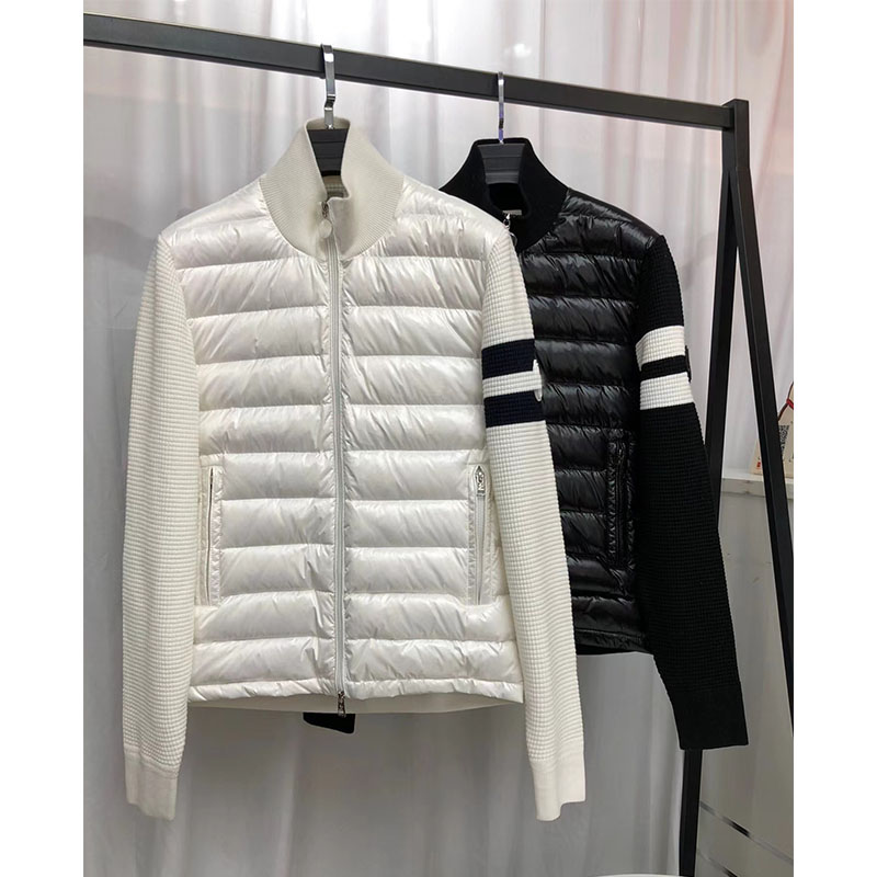 

2022 Men's knitted down jacket Fashion Casual Warm 90 White goose down Winter Jaqueta Cultivate one's morality Outerwear, Black