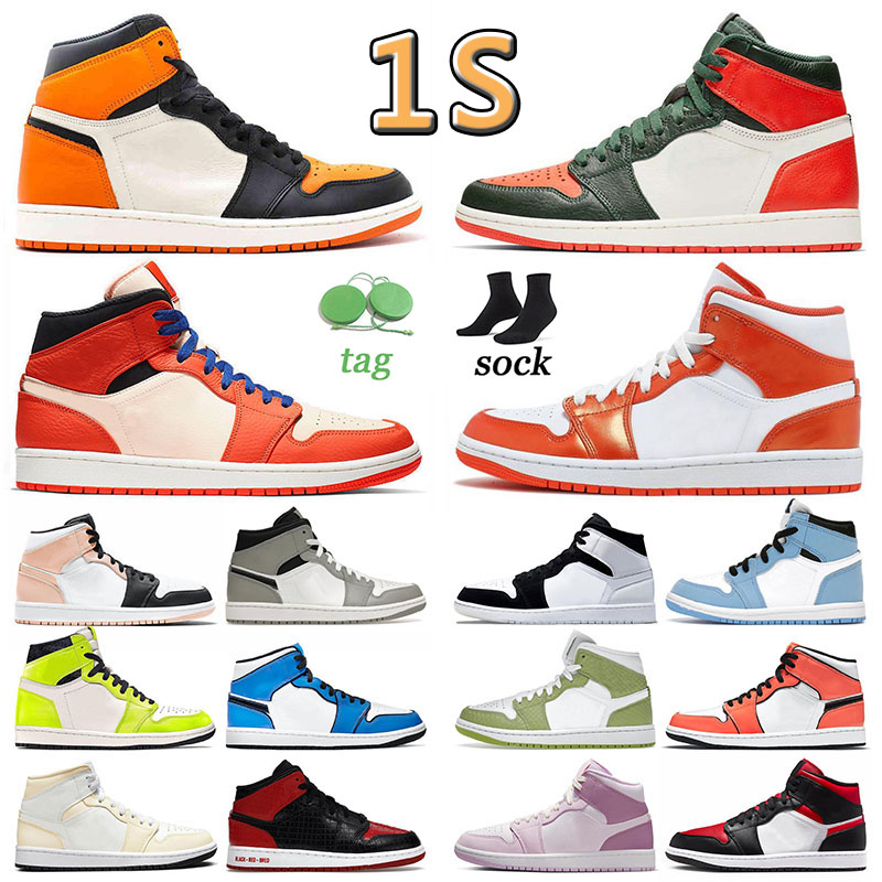 

Jump 1s Orange Basketball Shoes Jumpman 1 Mid Coconut Milk Arctic Orange Satin Shattered Backboard 3.0 Shadow Red Brotherhood Element Black Particle Greys Sneakers, B47 36-46 mid shattered backboard vibes