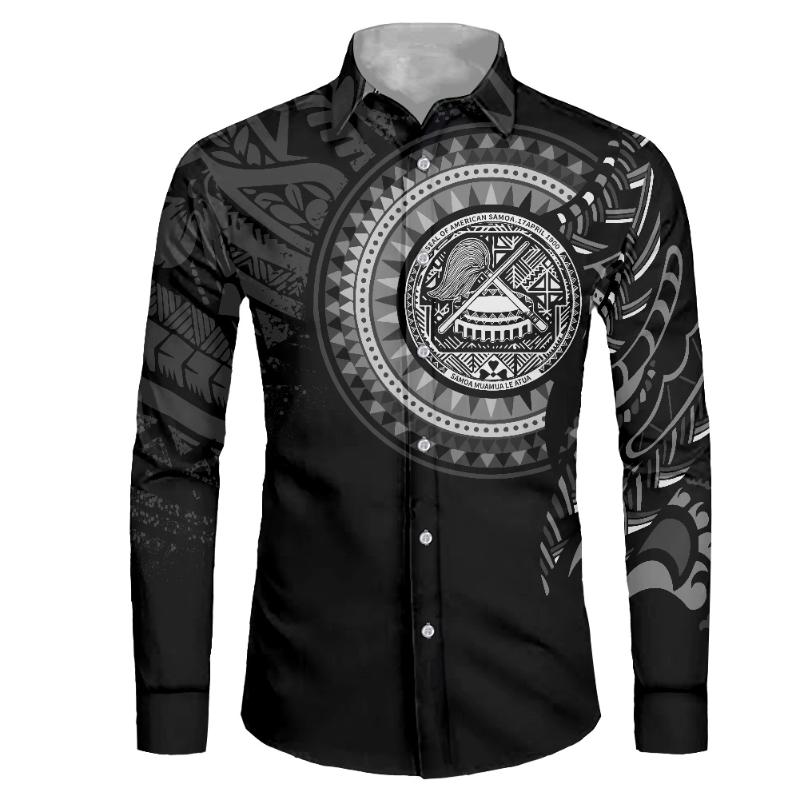 

Men's Dress Shirts HYCOOL Tribal Print Samoan Black Man Shrit Polynesia Men Shirt Long Sleeve For Party Custom Luxury Clothes 2022 Autumn, Ysfh0264f70