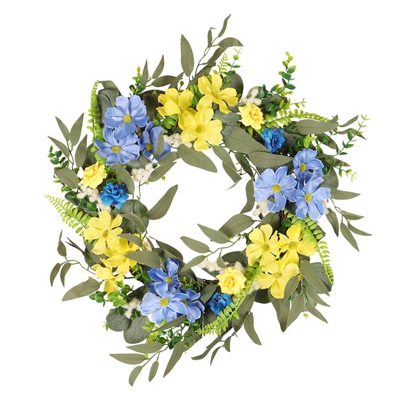

Decorative Flowers & Wreaths Front Door For Spring Summer Wreath Artificial Wicker Garland Decor Wall Window Ornament, As pic