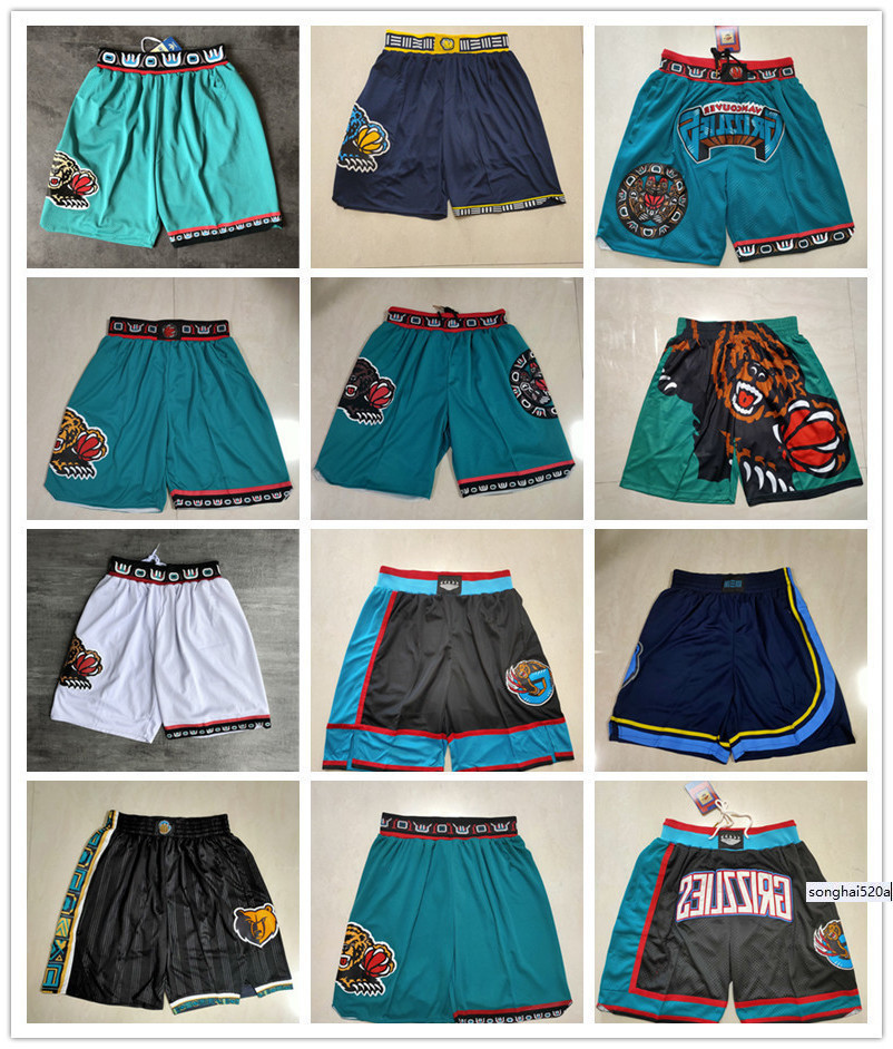 

2022 Memphis''Grizzlies''men Throwback Basketball Shorts pocket, Color
