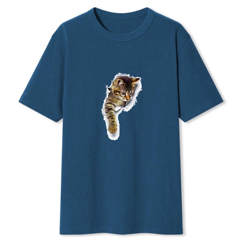 

Women' T-Shirt Kitten Reaching For Something Prints T-Shirts Women Creativity Oversize Clothing Funny Soft Streetwear Loose Trip Female, Black