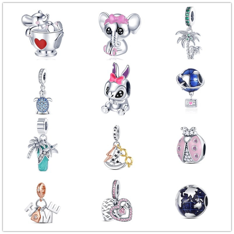 

New s925 Sterling Silver Beaded Original Fit Pandora Charm Bracelet Animal Earth Girls Fashion Casual Accessories Women Gifts DIY Jewelry Pendants