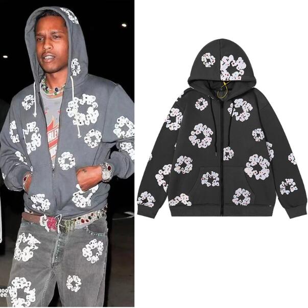 

Cardigan Fleece Zip Hoodies for Men and Women Hip Hop Oversize Casual Hooded Sweatshirts