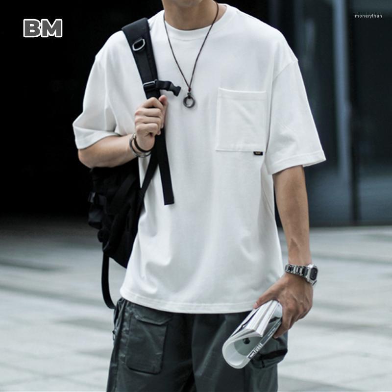 

Men's T-Shirts Japanese Streetwear High Quality Cotton Oversized Harajuku Trendyol Short Sleeve Korean Tee Shirt Men Summer TopsMen's Imon22, Black