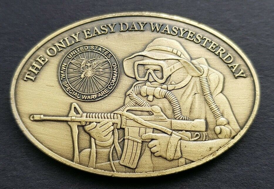

US NAVY SEALS The Only Easy Day Was Yesterday Challenge Coin FREE COIN STAND