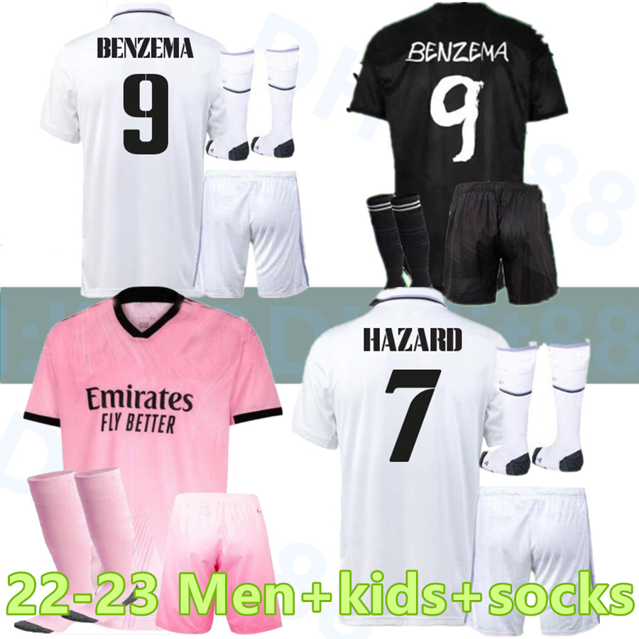 

BENZEMA soccer jerseys 22 23 football shirt Real Madrids CAMAVINGA ALABA HAZARD ASENSIO MODRIC VALVERDE Fourth camiseta men kids 2022 2023 uniforms VINI JR CASEMIRO, 22-23 y-3