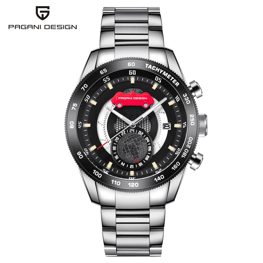 

PAGANI DESIGN New Men Watches Unique Earth Pattern Chronograph Quartz Wristwatches Mens Leather Waterproof Clock erkek kol saati, Color 5