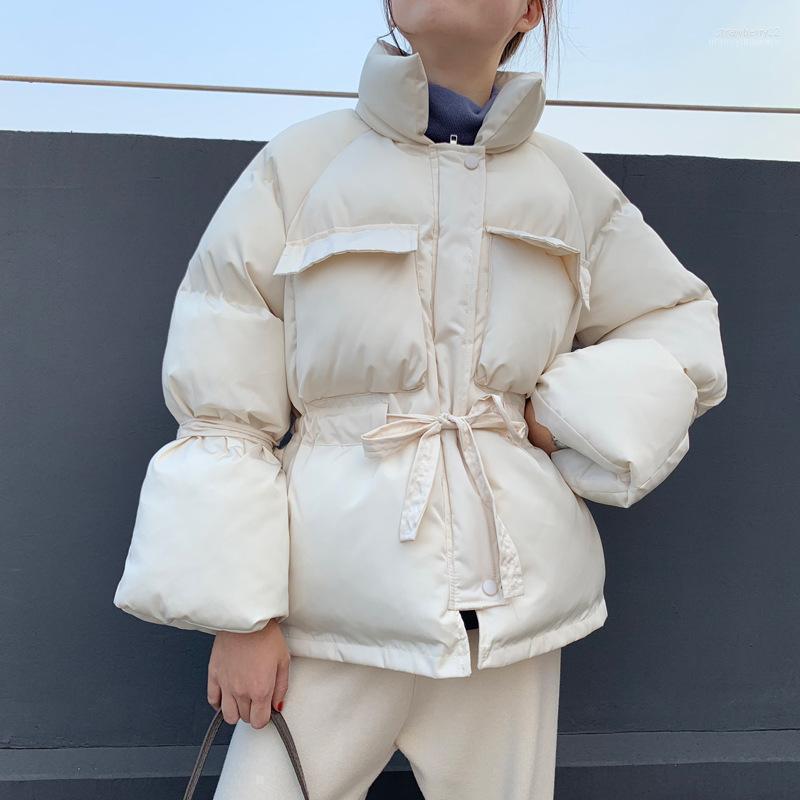 

Women's Down & Parkas Winter Clothes Women Korean Style Warm Padded Puffer Jacket Coat Casual Beige Black Ropa Mujer Invierno 2 Stra22, Recommend black