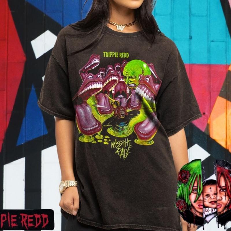 

Men' T-Shirts Dreamtiedye Trippie Redds Vintage Wash Shirt, Men-darkpurple