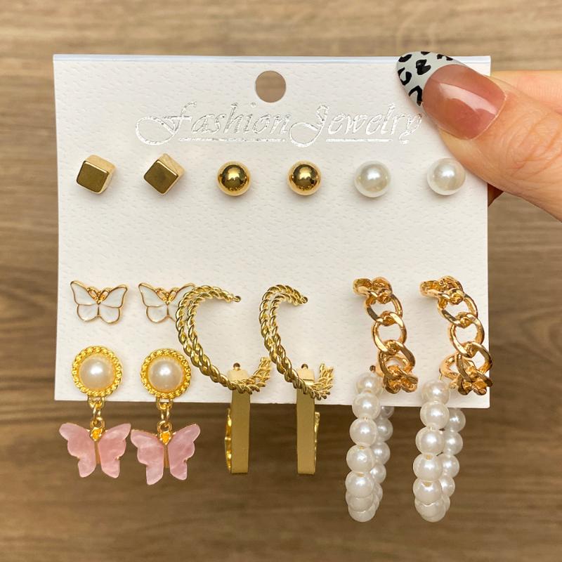 

Dangle & Chandelier Modern Butterfly Pearl Earrings 2022 Trend For Women Fashion Woman Hanging Set Women's Jewelry Gift FemaleDangle