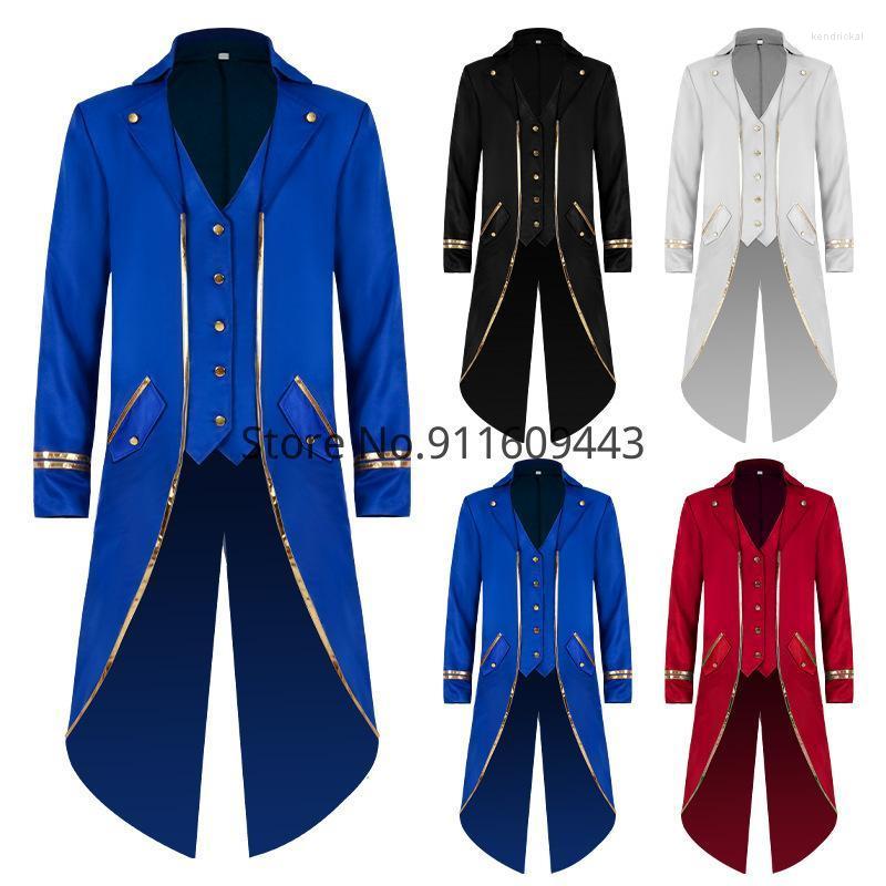 

Men' Trench Coats -XXXL Men Medieval Victorian Costume Tuxedo Gentlema Tailcoat Gothic Steampunk Vintage Frock Outfit Coat For MenMen' Ke, Black